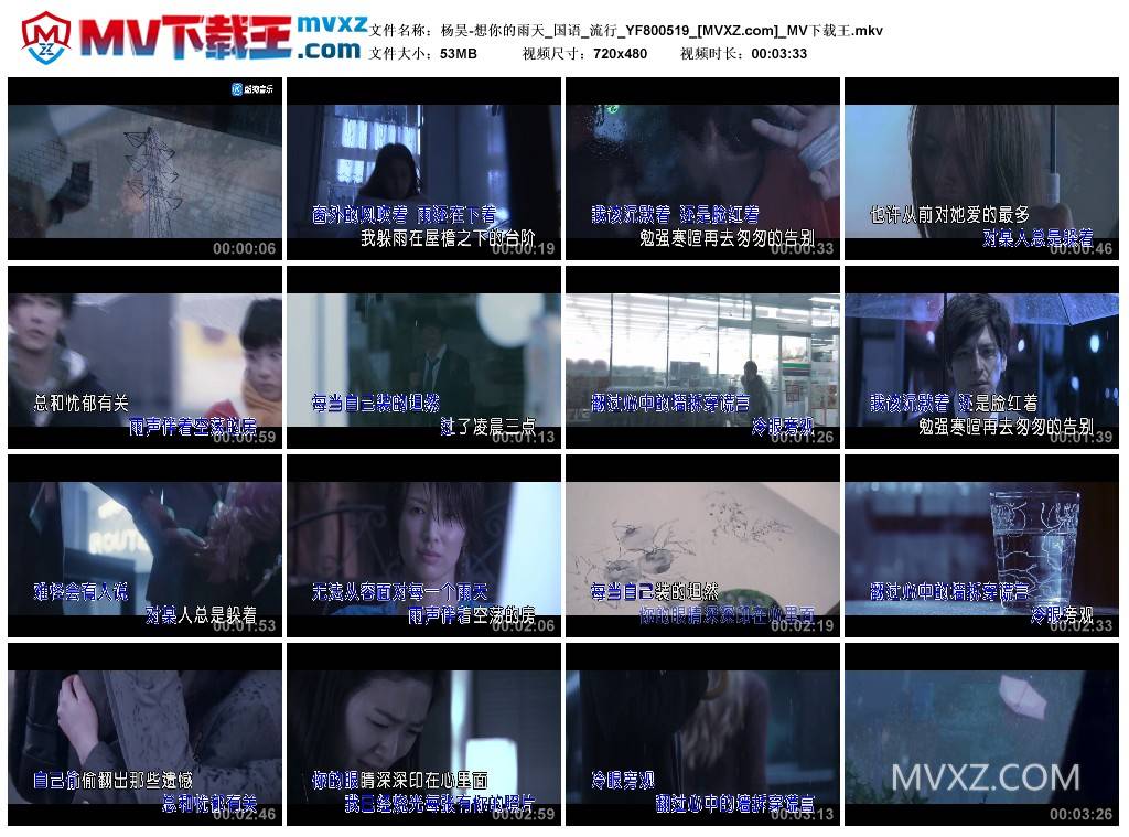 杨昊-想你的雨天_国语_流行_YF800519